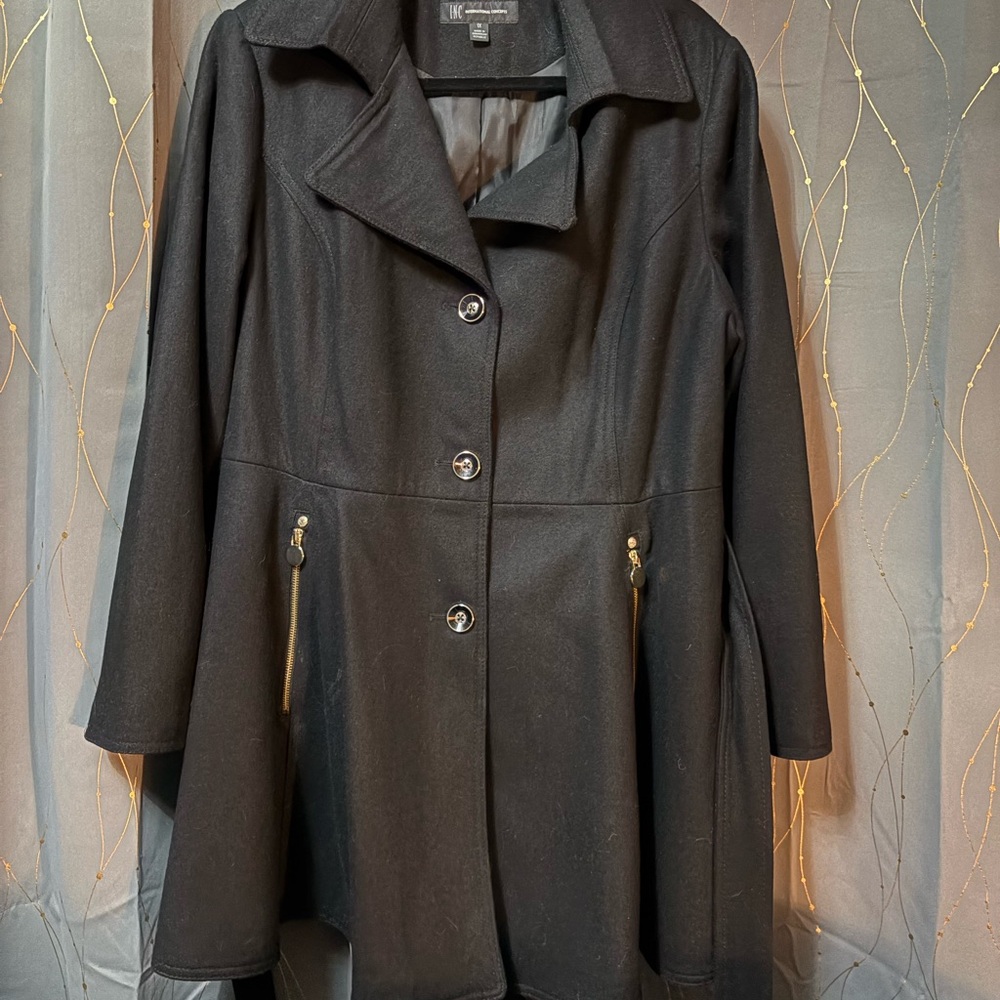 Gallery Black Trench Coat Classic Tailored Design